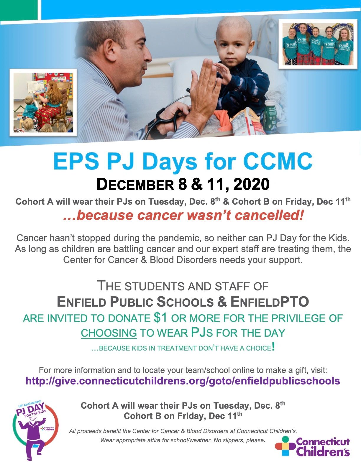 EPS & EnfieldPTO PJ Day for CCMC The Week of Dec. 11th